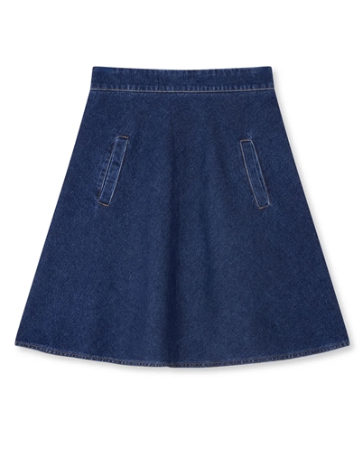Mads Nørgaard - Luke Denim Stelly Nederdel - Mid Blue Denim